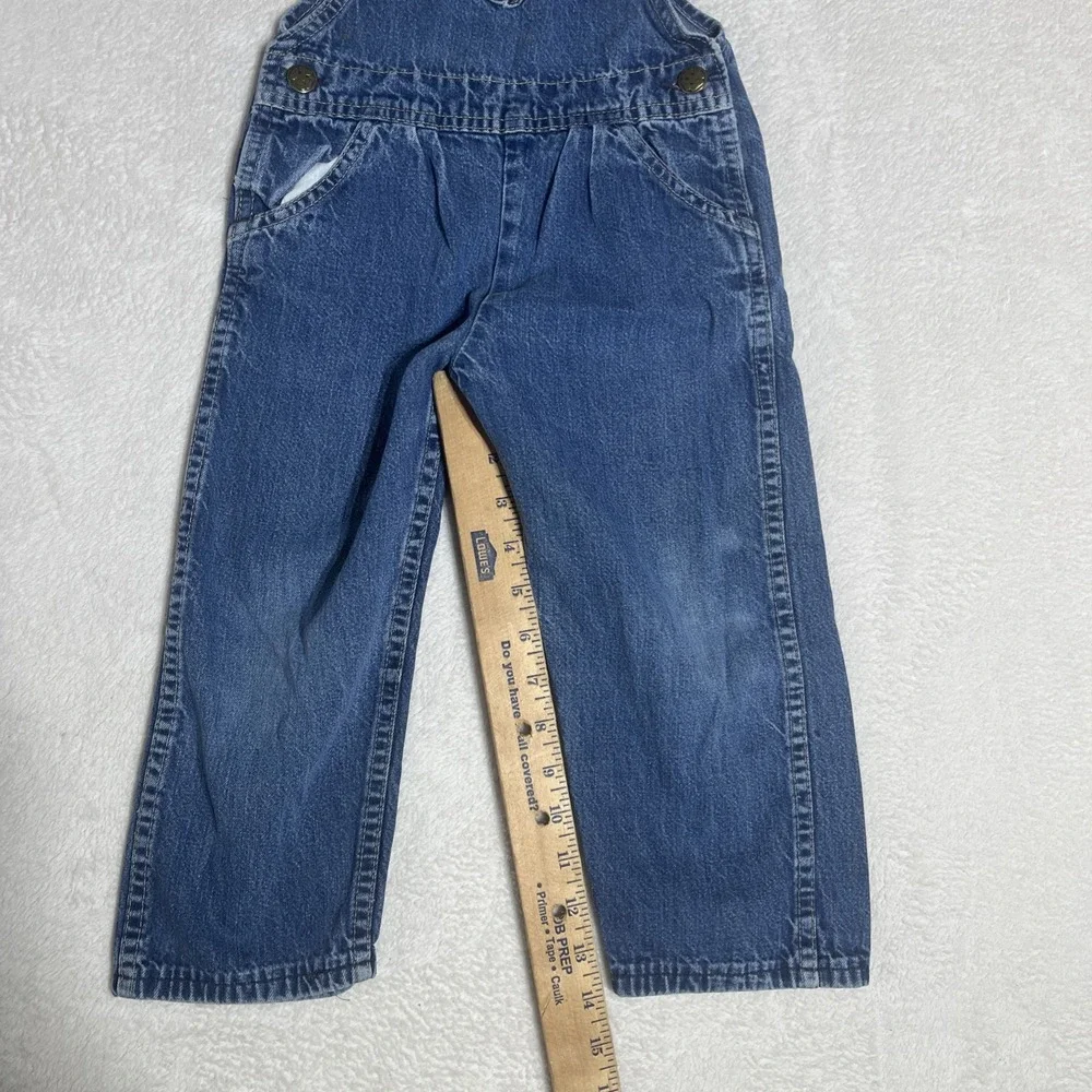 VTG Oshkosh B'Gosh Toddler Blue Denim Overalls Made In USA
